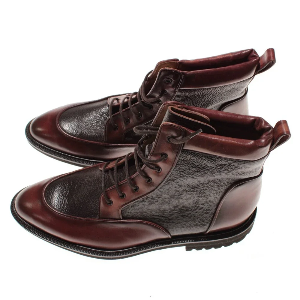 Pastori NWD Macrinus Lace Up Boots Size 9 US in Brown Leather Made in Italy